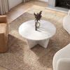 Lagerta living room table, white marble effect, 75x75x35 cm