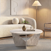 Lagerta living room table, white marble effect, 75x75x35 cm