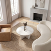 Lagerta living room table, white marble effect, 75x75x35 cm