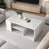 Τραπεζάκι σαλονιού Abdera χρώμα λευκό εφέ μαρμάρου 110x60x42εκ.