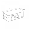 Abdera Living Room Coffee Table Concrete Gray 110x60x42 cm