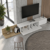 Έπιπλο τηλεόρασης Enstey επεκτεινόμενο χρώμα sapphire oak - λευκό 260x41,8x33,5εκ.
