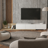 Έπιπλο τηλεόρασης Enstey επεκτεινόμενο χρώμα sapphire oak - λευκό 260x41,8x33,5εκ.