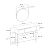 Κονσόλα με καθρέπτη Suzy χρώμα sepet oak 90x29,6x76εκ.