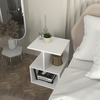Κομοδίνο - Τραπεζάκι βοηθητικό Entiero χρώμα λευκό 39,8x35x54,6εκ.