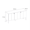 Μπουφές Pedro χρώμα ανθρακί - rota oak 150x45x75εκ.