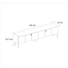 Έπιπλο τηλεόρασης Pedro χρώμα ανθρακί - rota oak 180x35x50,7εκ.
