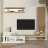 Σύνθεση τηλεόρασης Dumont χρώμα λευκό - sepet oak 240x36,8x200εκ.