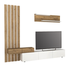 Σύνθεση τηλεόρασης Rosaline χρώμα λευκό - sepet oak 233x31,3x196,8εκ.