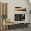Σύνθεση τηλεόρασης Rosaline χρώμα ανθρακί - sepet oak 233x31,3x196,8εκ.