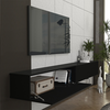 Έπιπλο τηλεόρασης επιτοίχιο Espanse χρώμα μαύρο 241,8x31,7x30εκ.