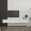 Έπιπλο τηλεόρασης επιτοίχιο Espanse χρώμα λευκό εφέ μαρμάρου 241,8x31,7x30εκ.
