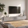 Espanse wall-mounted TV stand gray concrete 241.8x31.7x30 cm