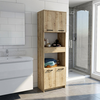 Ντουλάπι κουζίνας - μπάνιου Alvento χρώμα sapphire oak 60x42x180εκ.