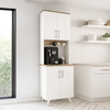 Έπιπλο κουζίνας Kalira 2 χρώμα λευκό - rota oak 60x40x196εκ.
