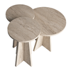 Τραπεζάκι βοηθητικό σετ 3 τμχ Podel χρώμα travertine Ø29,6x52,1εκ.