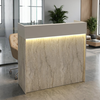 Γραφείο υποδοχής - reception Wilko με LED χρώμα travertine - sandstone 113,6x42x110εκ.