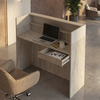 Γραφείο υποδοχής - reception Wilko με LED χρώμα travertine - sandstone 113,6x42x110εκ.