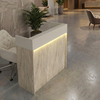 Γραφείο υποδοχής - reception Wilko με LED χρώμα travertine - sandstone 113,6x42x110εκ.