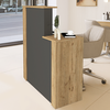 Γραφείο υποδοχής - reception Enter χρώμα sepet oak - ανθρακί 86,9x40x110,3εκ.