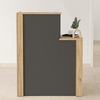 Γραφείο υποδοχής - reception Enter χρώμα sepet oak - ανθρακί 86,9x40x110,3εκ.
