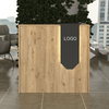 Γραφείο υποδοχής - reception Navita με LED χρώμα sepet oak - ανθρακί 113,6x42x111,8εκ.