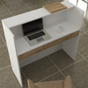 Γραφείο υποδοχής - reception Navita με LED χρώμα λευκό - sepet oak 113,6x42x111,8εκ.