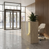 Γραφείο υποδοχής - reception Navita με LED χρώμα travertine - sandstone 113,6x42x111,8εκ.