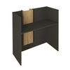 Γραφείο υποδοχής - reception Bonveno χρώμα ανθρακί - sepet oak 90x43,2x110εκ.