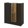 Γραφείο υποδοχής - reception Bonveno χρώμα ανθρακί - sepet oak 90x43,2x110εκ.