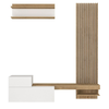 Σύνθεση τηλεόρασης Dumont χρώμα λευκό - sepet oak 180x36,8x200εκ.