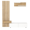 Σύνθεση τηλεόρασης Rosaline χρώμα λευκό - sepet oak 183x31,3x196,9εκ.
