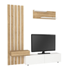 Σύνθεση τηλεόρασης Rosaline χρώμα λευκό - sepet oak 183x31,3x196,9εκ.