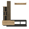 Σύνθεση τηλεόρασης Vermont χρώμα ανθρακί - sepet oak 180x40x193,8εκ.