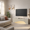 Έπιπλο τηλεόρασης Mara με LED χρώμα travertine 150x31,4x40εκ.
