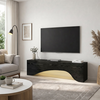 Έπιπλο τηλεόρασης Mara με LED χρώμα sencron black 150x31,4x40εκ.