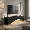 Έπιπλο τηλεόρασης Mara με LED χρώμα sencron black 150x31,4x40εκ.