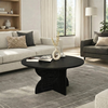 Τραπεζάκι σαλονιού Mara χρώμα sencron black Ø75x36,8εκ.