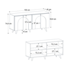 Μπουφές Bono χρώμα λευκό - sepet oak 150x45x74,6εκ.