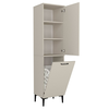 Singa laundry cabinet with laundry basket, sandstone, 45x40x180 cm