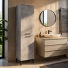 Singa laundry cabinet with basket, concrete gray, 45x40x180 cm