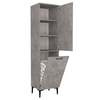 Singa laundry cabinet with basket, concrete gray, 45x40x180 cm