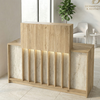 Γραφείο υποδοχής - reception Davis με LED χρώμα sepet oak - travertine 150x41,8x115εκ.