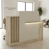 Γραφείο υποδοχής - reception Dayana με LED χρώμα travertine - sandstone 150x85,2x120εκ.