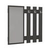Κρεμάστρα τοίχου με καθρέπτη Folin χρώμα ανθρακί 90x4x90εκ.
