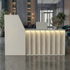 Γραφείο υποδοχής - reception Zegma με LED χρώμα sandstone - travertine 181,2x73,2x120εκ.