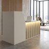 Γραφείο υποδοχής - reception Zegma με LED χρώμα sandstone - travertine 181,2x73,2x120εκ.