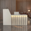Γραφείο υποδοχής - reception Zegma με LED χρώμα sandstone - travertine 181,2x73,2x120εκ.