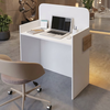 Γραφείο υποδοχής - reception Telmos με LED χρώμα λευκό - sapphire oak 90x43,6x119,2εκ.