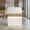 Γραφείο υποδοχής - reception Telmos με LED χρώμα λευκό - sapphire oak 90x43,6x119,2εκ.